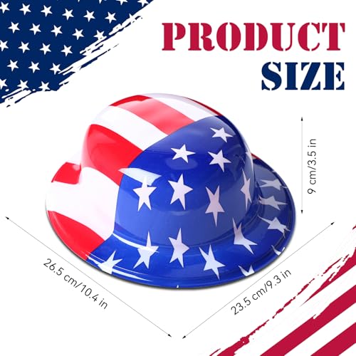 Image of Shyyween American Flag Plastic Hats Patriotic 4th of July USA Party Accessories Red White and Blue Hats for Independence Day