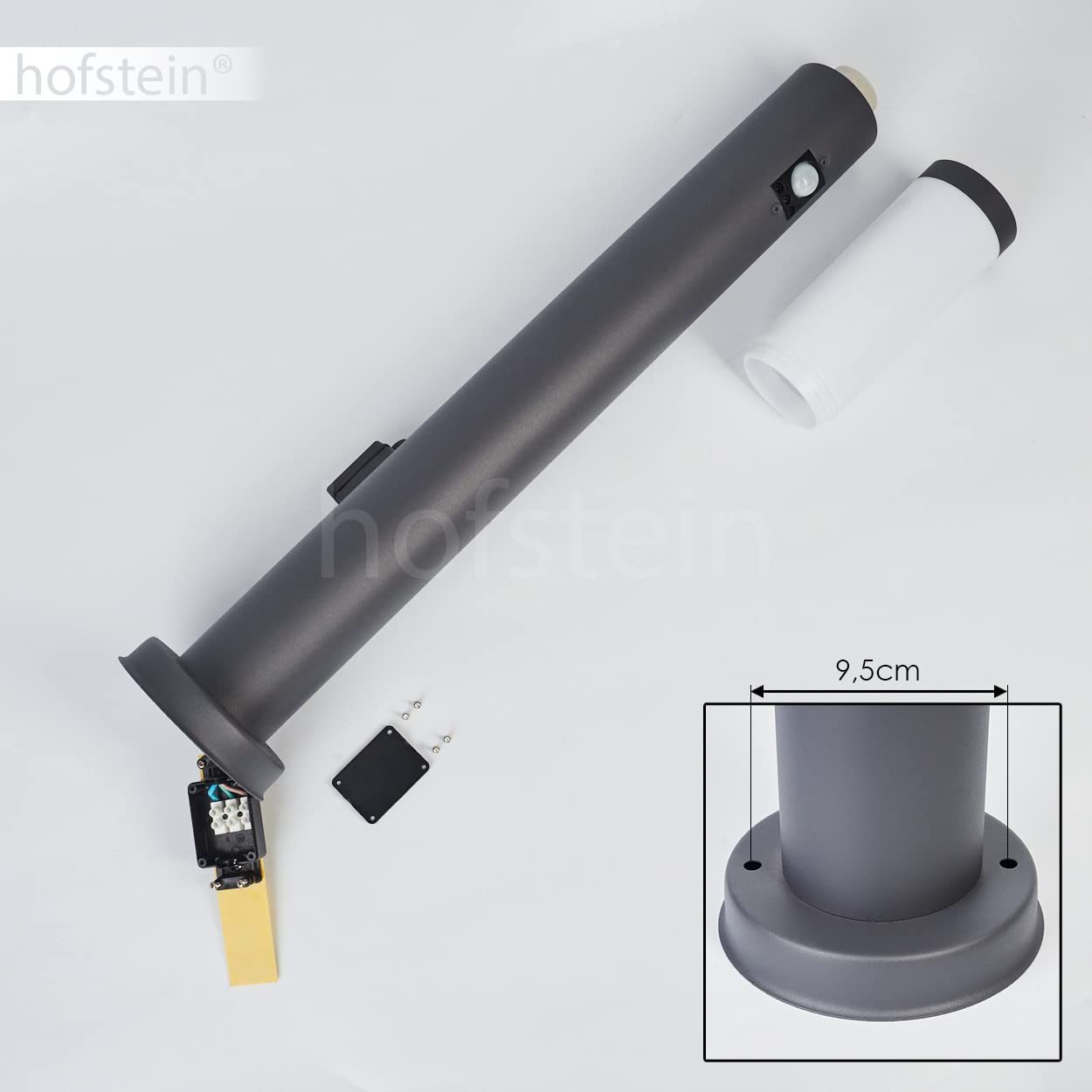 Outdoor Path Lamp Sessa With Motion Detector, Modern Lamp With Metal/plastic Fitting In Nickel Matt/white, Path Lamp 45.5 Cm, Garden Lamp W. E27, Garden Lighting IP44, Without Bulb - View #10