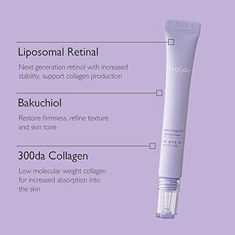 Fraijour Retin-Collagen 3D Core Eye Cream – Anti-Aging Eye Cream with Bakuchiol & 7 Collagens, Firms & Hydrates Delicate Areas, Lightweight & Non-Irritating, For All Skin Types, 0.51 fl.oz.