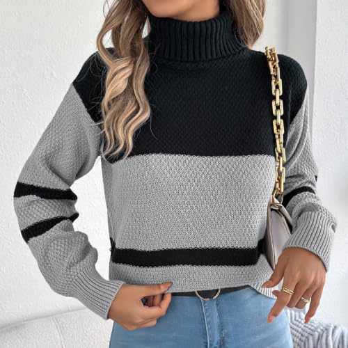 Womens Turtleneck Sweater Fall Casual Knit Pullover Fashion Soft Cozy Tops - image 3