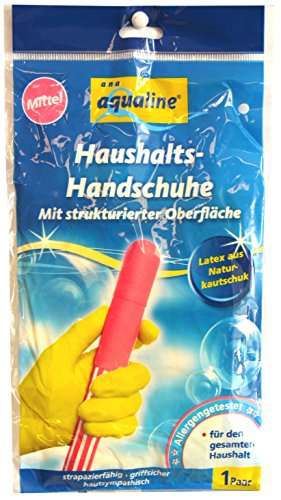 Preisvergleich Produktbild aqualine 9006-09003 Haushaltshandschuhe, 1 Latexqualität, mittel