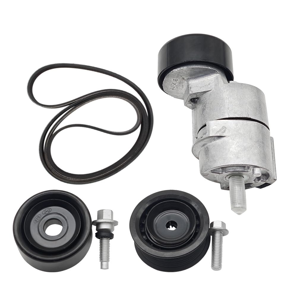 Belt Tensioner and Idler Pulley V-Ribbed Belt Kits Fit for Hyundai Sonata Kia 2.0L 2.4L Replace 252122G760 2528125000 25281-25000 25287-25110 25212-
