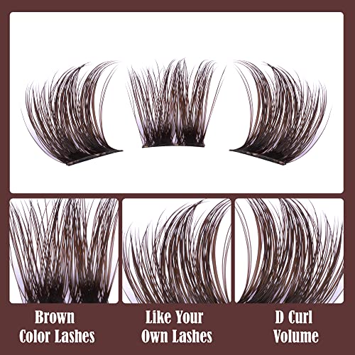 Natural Cluster Lashes Mink False Eyelashes Fluffy Wispy Dark Brown Eye Lashes That Look Like Extensions Individual Diy Eyelashes Strip Volume Fake Eyelash Pack 8 Pairs Alicrown #TOP3