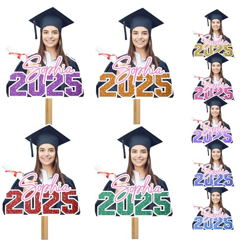 Custom Big Head with Photo Made in USA Graduation Fans Gifts for her Cutouts on a Stick Face Cardboard Cutout Fat Heads on Stick for Graduation Decorations 1Pcs