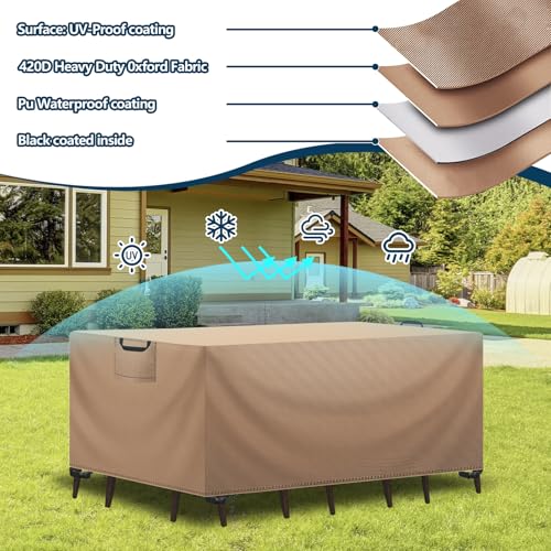Bâche table de jardin imperméable et housse extérieure anti-UV - 6