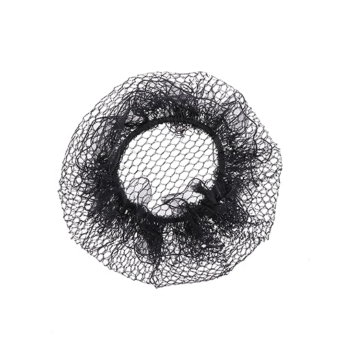 FRCOLOR Red de Redecilla Elástica Pelo 10 Piezas Negra Tamaño Único Protección Calor Baile Profesional Accesorio de Cabello Elegante Adulto Uso Diario