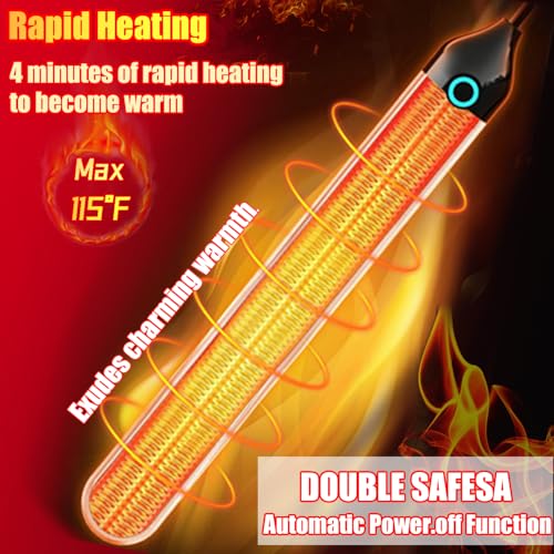 Image of Heating Stick Heater Heating USB Space Heater Stick Pad with 2 Pcs Drying Stick, Stick Quick Heating With automatic temperature control indicator light,115F Fast Heating,Water Absorption Dry Rod