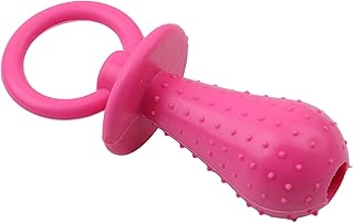 Sevenfly Clean Teeth Rubber Toy Clean Teeth Rubber Pacifier Chew Toy Bell Chewing Playing Training Toys for Pet Puppy Dog Cat,Red Trumpet