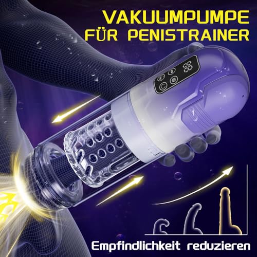 Elektrischer Masturbator Masturbieren für Männer 7 Teleskop & Rotation & Vibration & Saugen Sexspielzeug für die Männer Zungenlecken Blowjob Taschenmuschi Masturbatoren Penis Massage
