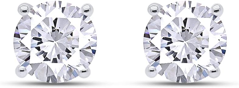 AFFY Round Natural Diamond Stud (IGI Certified 0.70 ct & up) Plus Quality Friction Back Earrings in 14k Solid Gold, 0.04 Ctw - 2.00 Ctw, Gift For Her