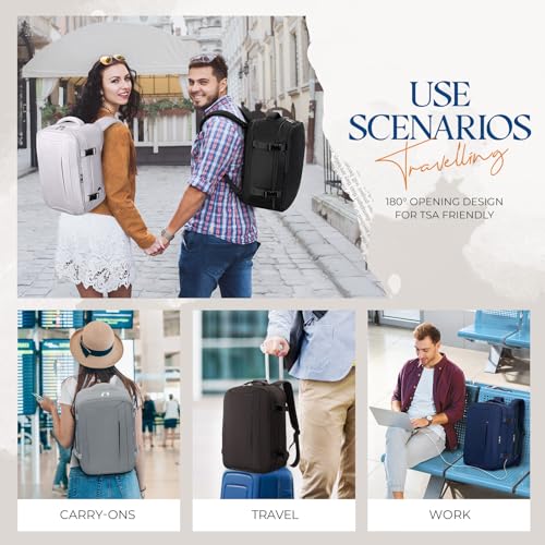 Miniatura 8 de Vmikiv Mochila Viaje Cabina Avion 40x20x25 Mochila Cabina Para Mochila Ryanair 40x20x25 Equipaje De Mano Mochilas Mujer Hombre Para Ordenador Portátil Mochila Antirrobo Para Trabajo,Escuelas