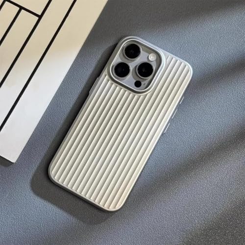 Coque iPhone 14 Pro anti-rayures ondulée argentée pour éviter les chutes
