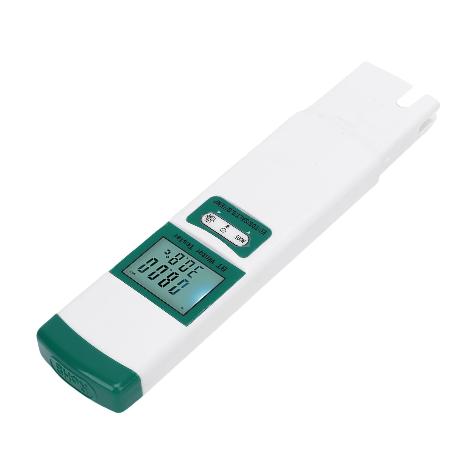 Pongnas Testeur de qualité Numérique 5 Pouces Compatible – Mesure le Sel EC et la Température avec App Sync, Sonde, Précision de ± 2% – Pour les Aquariums Hydroponiques, les Boissons et les Piscines