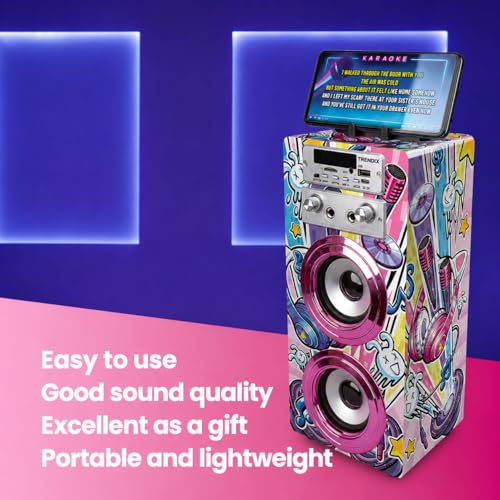 Miniatura 4 de Trendix - Karaoke Infantil Rosa Karaoke 2 Microfonos, Radio Fm, Usb, Bluetooth Y Sd Altavoz Karaoke Karaoke Niña Y Niños Karaoke Portatil