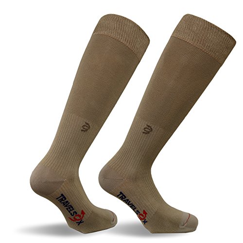 Travelsox Adult Compression Socks, Large, Khaki TSC1000HC