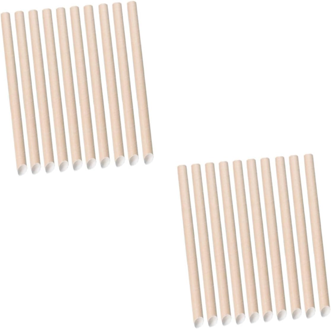 Operitacx Pulp Paper Beverage Straws 100pcs Disposable Milk Tea Drinking Straws 12×200mm Kraft Paper Individually Wrapped Eco-friendly Household Use