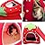 bangminda Small Animal Pet Winter House, Red Strawberry Warm Nest Bed, Rabbit Guinea Pig Hamster House Bed, Warm House Cage Nest for Hamster Squirrel Hedgehog Chinchilla