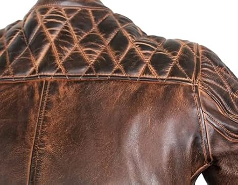 Motorcycle Women Leather Brown Jacket with CE Armor Pads