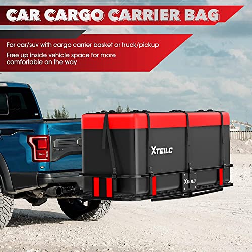 XTEILC Steel Cargo Basket，Hitch Mount Cargo Carrier 60” X 20" X 6