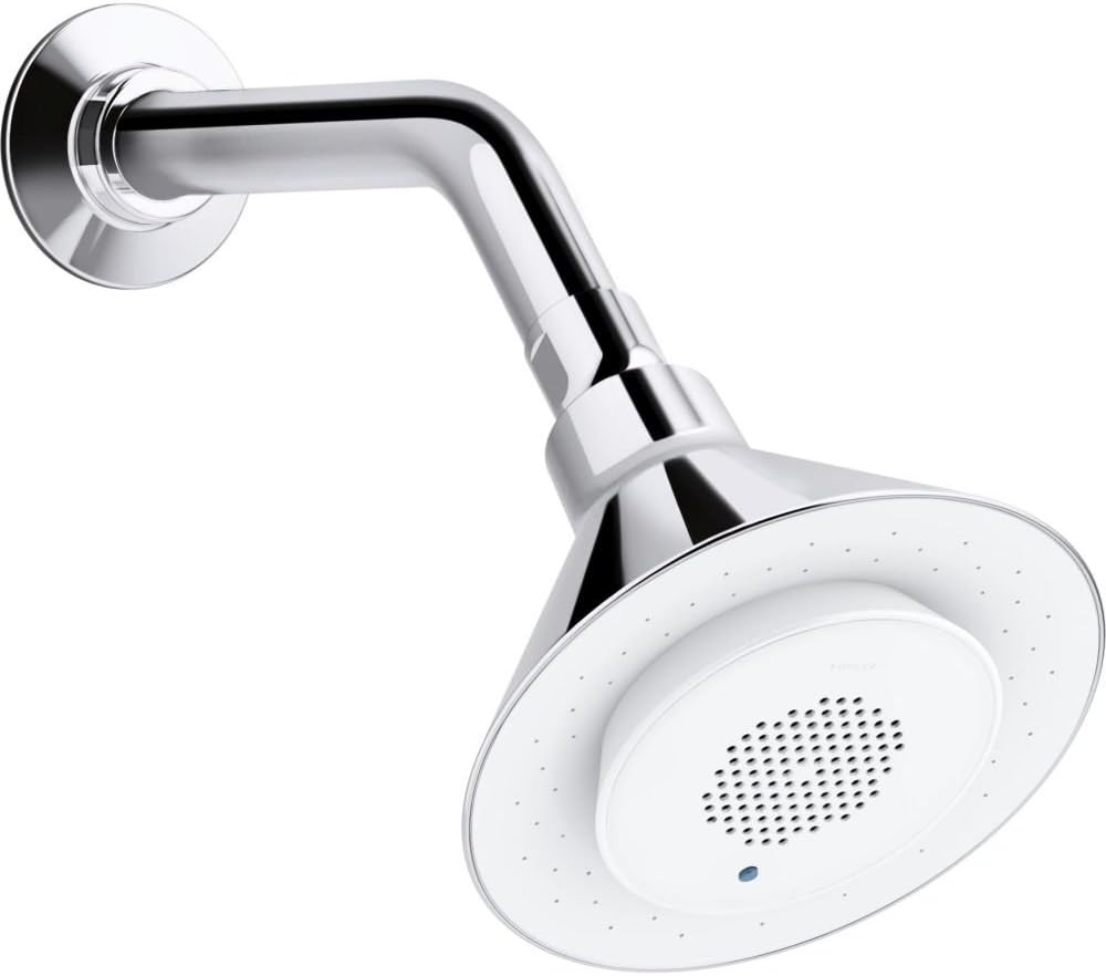 KOHLER K-9245-CP 2.5 GPM Moxie Showerhead and Wireless Speaker, Polished Chrome