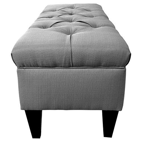 Mjl Furniture Designs Brooke Collection Diamond Tufted Upholstered Long Bedroom Storage Bench, Hjm100 Series, Dark Gray #TOP2