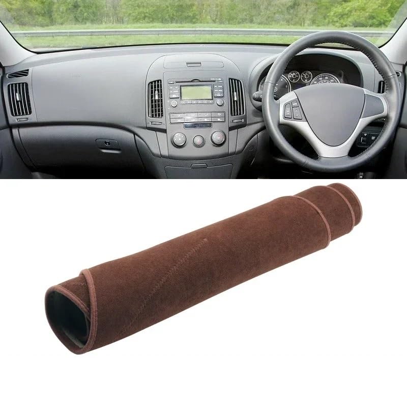 Tapis de tableau de bord pour Hyundai Elantra HD 2007-2010 RHD marron
