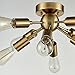 CLAXY Ecopower Antique Brass Sputnik Chandelier with 8 Socket Flush Mount Ceiling Light