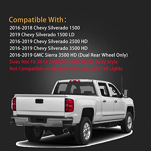 Mikafex Left Driver Side Rear Tail Light Assembly Compatible With 2016-2019 Chevy Silverado 1500 2500 Hd Gmc Sierra 3500 Hd Rear Brake Lamps Replacement Taillights With Bulb Inside And Wiring Harness #TOP4