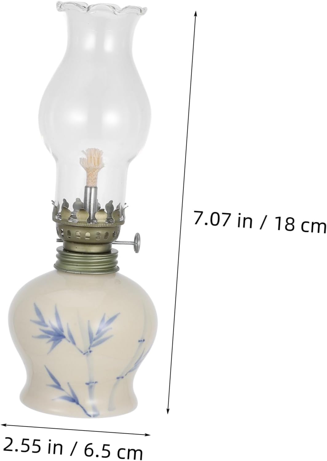 Zerodeko Vintage Kerosene Oil Lamp Handle 1-Piece Ceramic Hurricane Lantern for Emergency Lighting and Home Decor Portable Flameless Design for Halloween and Christmas