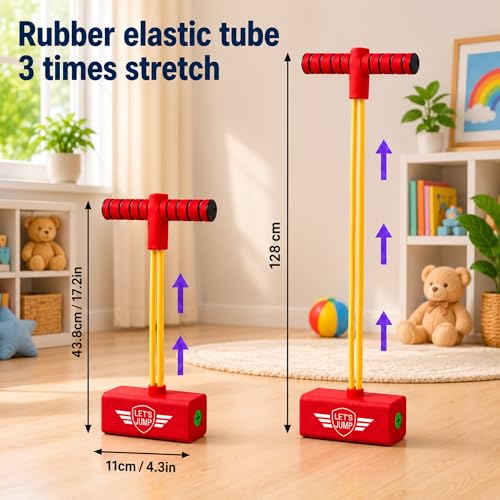 Image of GRAPHENE Kids Pogo Jumper Foam Hopper Toy with Squeaky Sound, Safe Balance Bouncing Stick for Indoor & Outdoor Active Play, Durable Soft Foam Base Jumping Toy for Boys & Girls Age 3 Years+