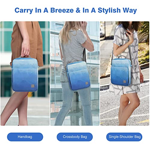 Image of Dadanism 9-11 Inch Tablet Sleeve Bag Carrying Case with Shoulder Strap for iPad (A16) 11 inch, iPad 10th Gen 10.9 inch, iPad Air M4 /Pro M5 11 inch, iPad 9 /8 /7th 10.2 inch, Galaxy Tab A11+ Plus 11 inch, Misty Blue