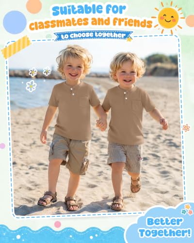 Image of Toddler Boys Cotton Henley T Shirts