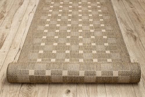 Alfombra beige SISAL SION 6052 de 100 x 210 cm para comedor 6