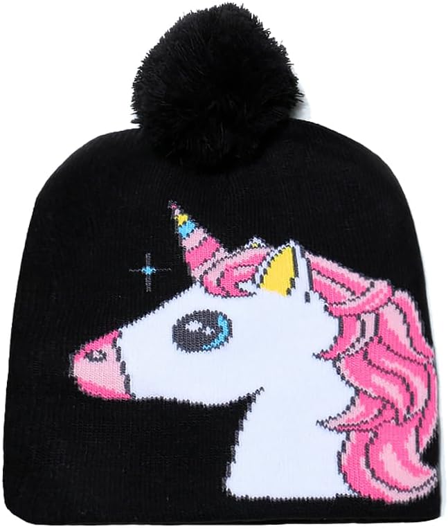 D.O.T Girls Unicorn Winter Hat and Mitten Or Gloves Set for Kids Cold Weather Accessories Age 3-12 - Image 3