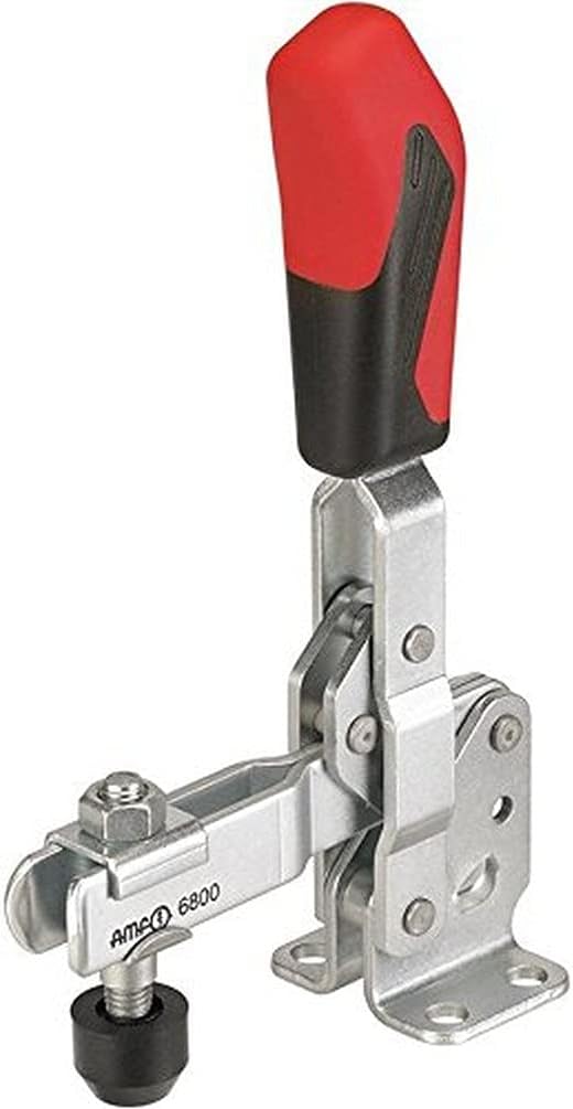 AMF 90019 0007639360010" 6800" Vertical Acting Toggle Clamp, Silver/Red, Size 1