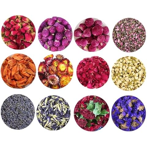 TooGet 12 Bags Natural Dried Flowers Set Cover