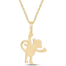 AFFY Silhouette Animal Love Charm Pendant Necklace in 925 Sterling Silver