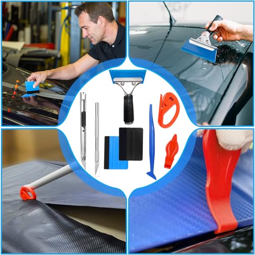 23 Stück Folierungs Werkzeug Set, CIYIN Rakel Set für Folierung, Auto Vinyl Werkzeug mit Filzrakel Set, Micro Rakel, Cuttermesser, Ersatzklingen, für Car Wrapping Folie, Fensterfolien,Tapeten