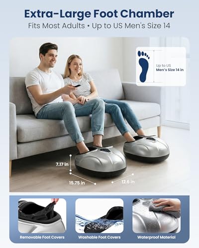 Image of COMFIER 2026 Upgrade Shiatsu Foot Massager,Feet Massager for Neuropathy Plantar Fasciitis Relief,3 Kneading,3 Heat,3 Vibration & 5 Compression, Fit Up to 14,Relax for Home Office Use