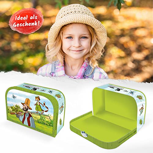 Pettersson und Findus Kinderkoffer groß: Pappkoffer mit Metallhenkel