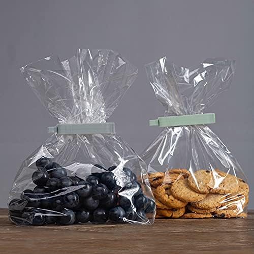 BAMZOK 48pcs Plastic Food Bag Clips Sealing Clip Assorted for Kitchen Foods Storage Biscuit Cereal Coffee Snack Bags 3 Sizes (Pink Gray Green)