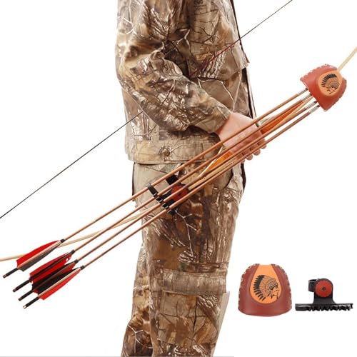 Longzhuo LONGZHUOMAEPQDUZFY Archery Arrow Quiver,Lightweight Recurve Bow Leather Quiver Arrow Holder,Quick Removal Quiver Compound Bow Accessories,Pocket Hanged Arrow Holder thumb #4