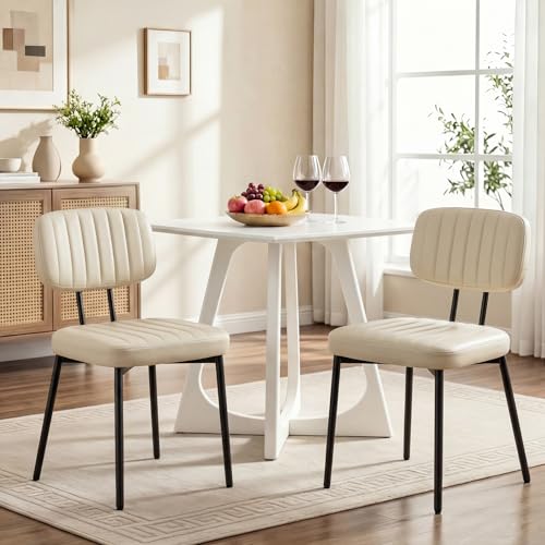 HAPPYMONT Dining Chairs Set of 2, PU Leather Upholstered Kitchen Chairs