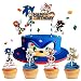 Yisscen Cake Topper, Hedgehog Sonic Cupcake Topper, Benutzt für Kinder Kuchendekoration, Muffins, Dessert, Halloween, Weihnachts, Kuchen Picks Dekorationen(25 Stück)