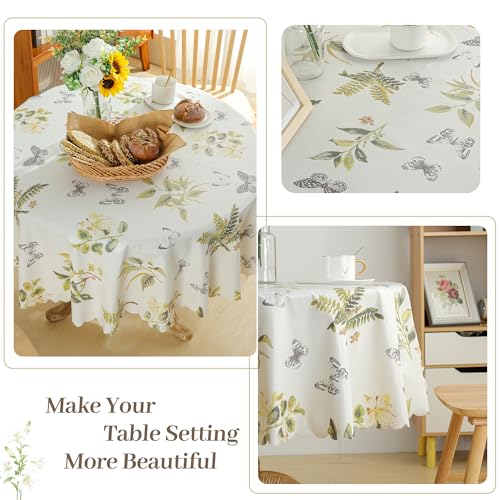 Dimatic Heavy Duty Vinyl Butterfly Printed Tablecloth, Waterproof and Oil-Proof Round PVC Table Cloth, Wipeable Table Cover for Restaurant, Party, Gathering (Butterfly, Round 47 Inch) by Dimatic - Used condition - Image 3