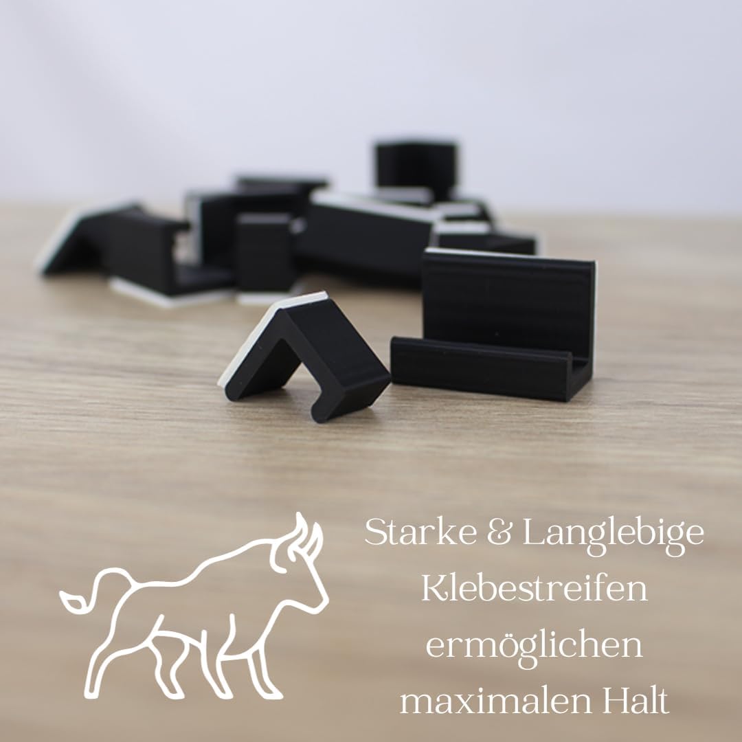 Wandhalterung | Minimalistischer, Retro Halter für 8 CDs | Regal, Deko Wand, Halterung | Selbstklebend, Ohne Bohren | Aufbewahrung (8, Schwarz)