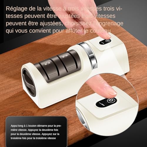 Aiguiseur de couteaux électrique rechargeable USB et ciseaux cuisine