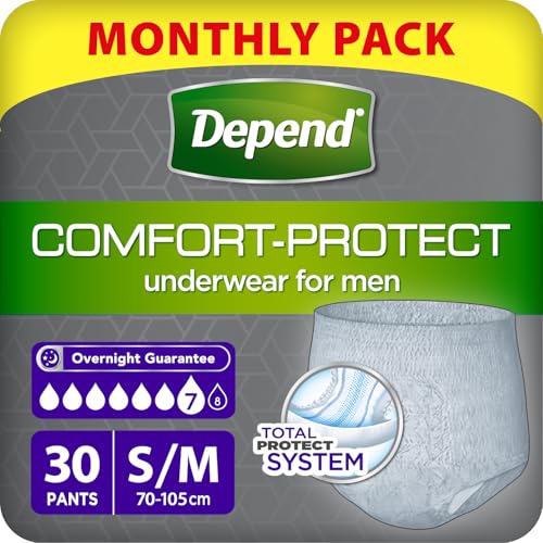Depend Comfort Protect Incontinence Pants for Men Small/Medium 30 Pants