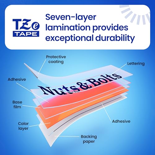 Brother Genuine TZe-251 Black on White Laminated Tape for TZe-Compatible P-Touch Label Makers, 24 mm Wide x 8 m Long by Brother - Image 6