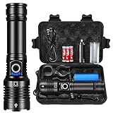 Flashlights LED High Lumens Rechargeable, 5000 Lumens XHP50 Super Bright Flashlight, High Power Flash Light, 5 Light Modes, Zoomable Handheld Flashlight for Emergency Camping Hiking Gift